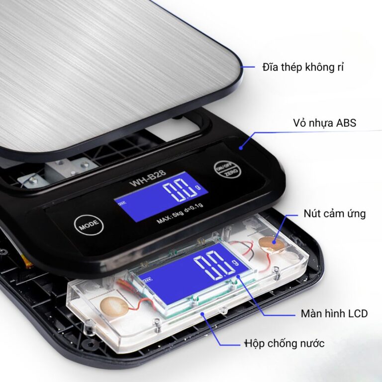Cân điện tử WHB-28, tối đa 5kg, bước nhảy 0.1g - Image 4